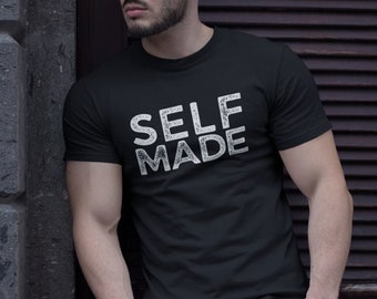 Camisa motivacional hecha a sí misma, camisa emprendedora, camiseta de hombre jefe, camiseta unisex de manga corta autopagada