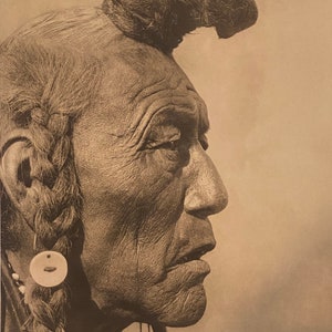 Vintage 1900/72 Edward Curtis BEAR BULL - BLACKFOOT Large Portfolio Sepia Photographic Art Print