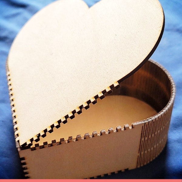 DIGITAL FILE - Hearted Shaped wooden box | Valentine's Day Gift Box | Wood gift box | Engagement gift box | Wood heart box