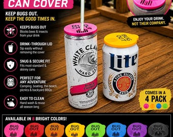 Bug out! can cover | The drink can protector - 4 pack