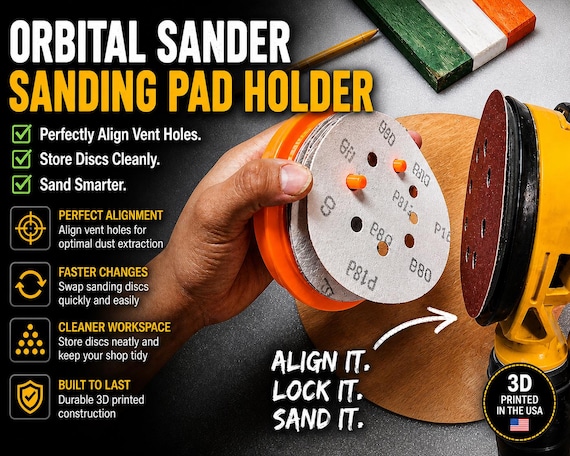 Sanding Pad Holder: Orbital Sander Sandpaper Disc Mount for DIY Woodworking