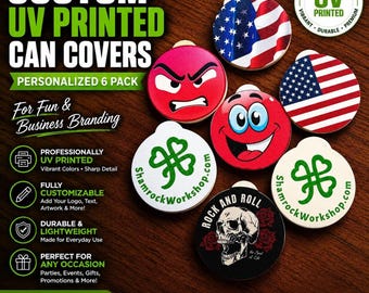 Benutzerdefinierte Dosenhüllen - Personalisiertes UV-bedrucktes 6er-Pack für Events & Branding