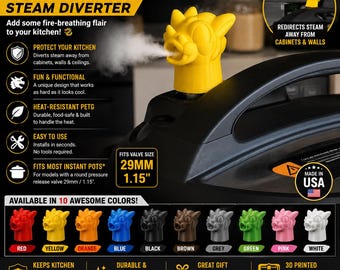 Steam Dragon Diverter: 3D printed Instant Pot Pressure Release Accessory