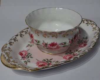 Vintage Royal Albert Bridesmaid Regal Tray and sugar bowl Pink Roses.