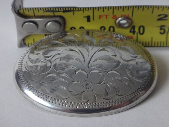 Vintage Sterling Silver Birks Oval Brooch, Engrav… - image 4