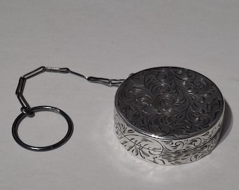 Antique  Sterling Silver Finger or Dance Compact - 1920s .
