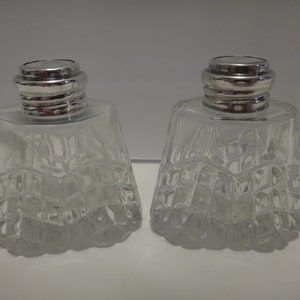 Sterling silver crystal salt and pepper shakers