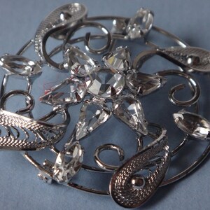 Titan Sterling silver clear crystals brooch.