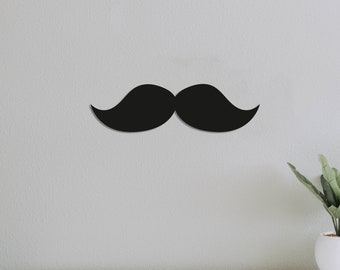 Mustache Wood Wall Art, Wall Decor Geometric Mustache Figure, 3D Minimalist Mustache Wooden Wall Hanging