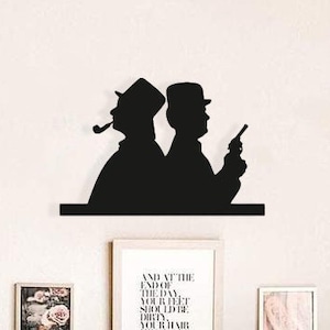 Sherlock Holmes Wood Wall Art, Geometric Dr Watson Wall Decor, 3D Minimalist Crime Detective Wooden Hanging