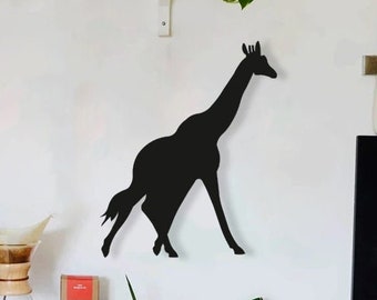 Giraffe Wood Wall Art, Geometric Giraffe Figure Wall Decor, Minimalist Giraffe Sihouette Safari Animal Wooden Hanging