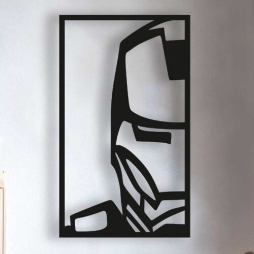 Iron Man Wood Wall Art Geometric Iron Man Portrait Wall Etsy