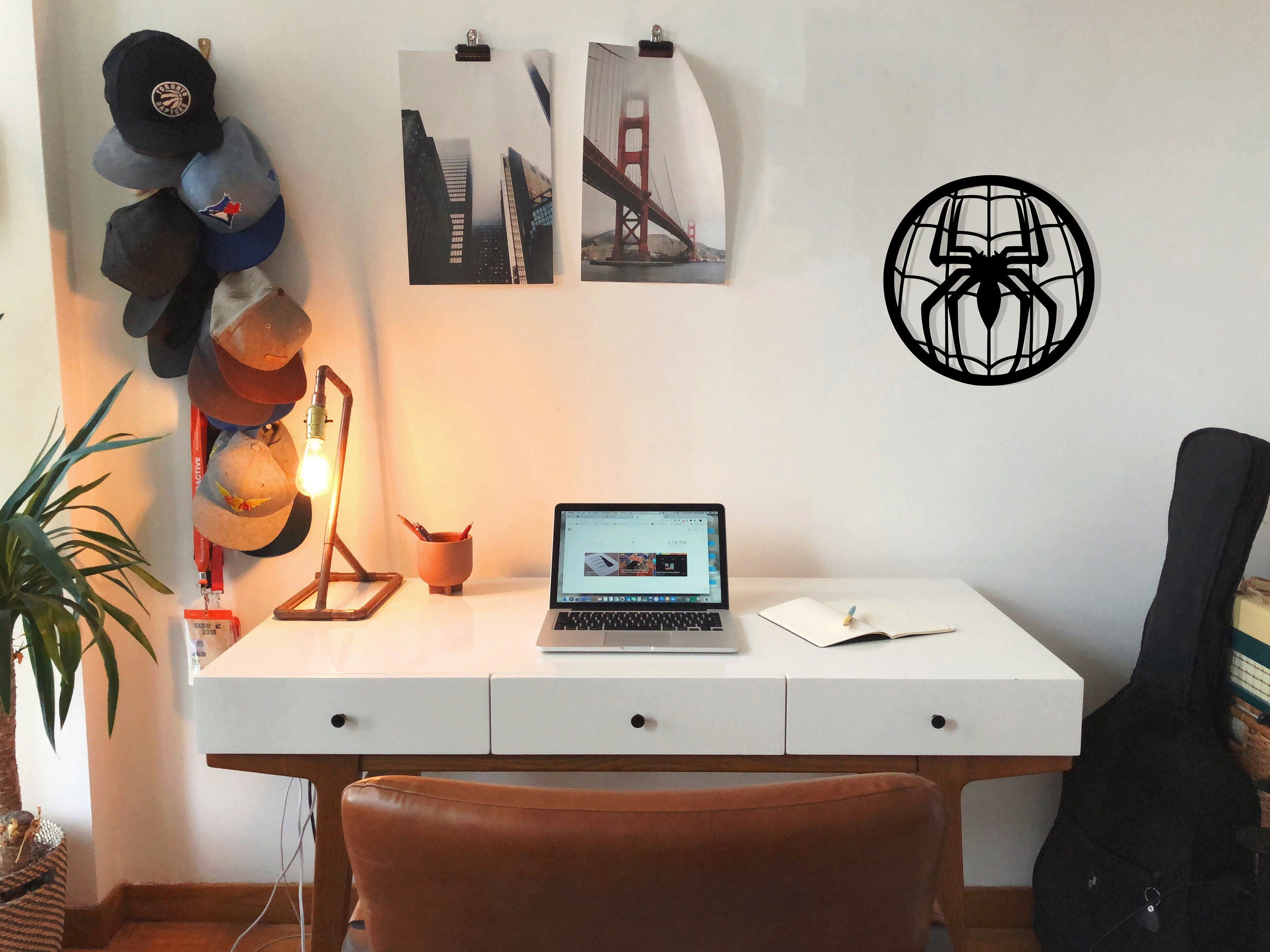 Spiderman Web Wood Wall Art Geometric Spiderman Logo Wall - Etsy
