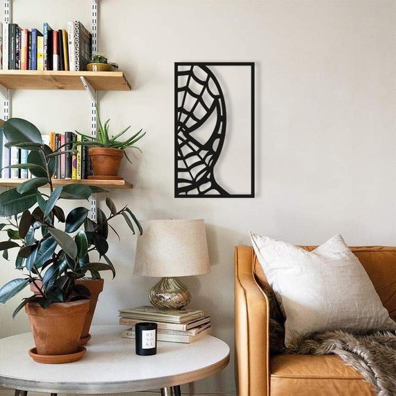 Promotech Portachiavi In Legno Spider-Man, Incisione Laser, Fatto A Mano, Naturale Ed Ecologico