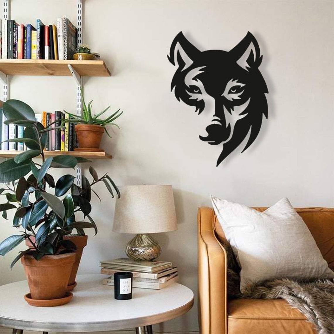 Swirly Wolf Wood Wall Art Geometric Dynamic Wolf Wall Decor Etsy