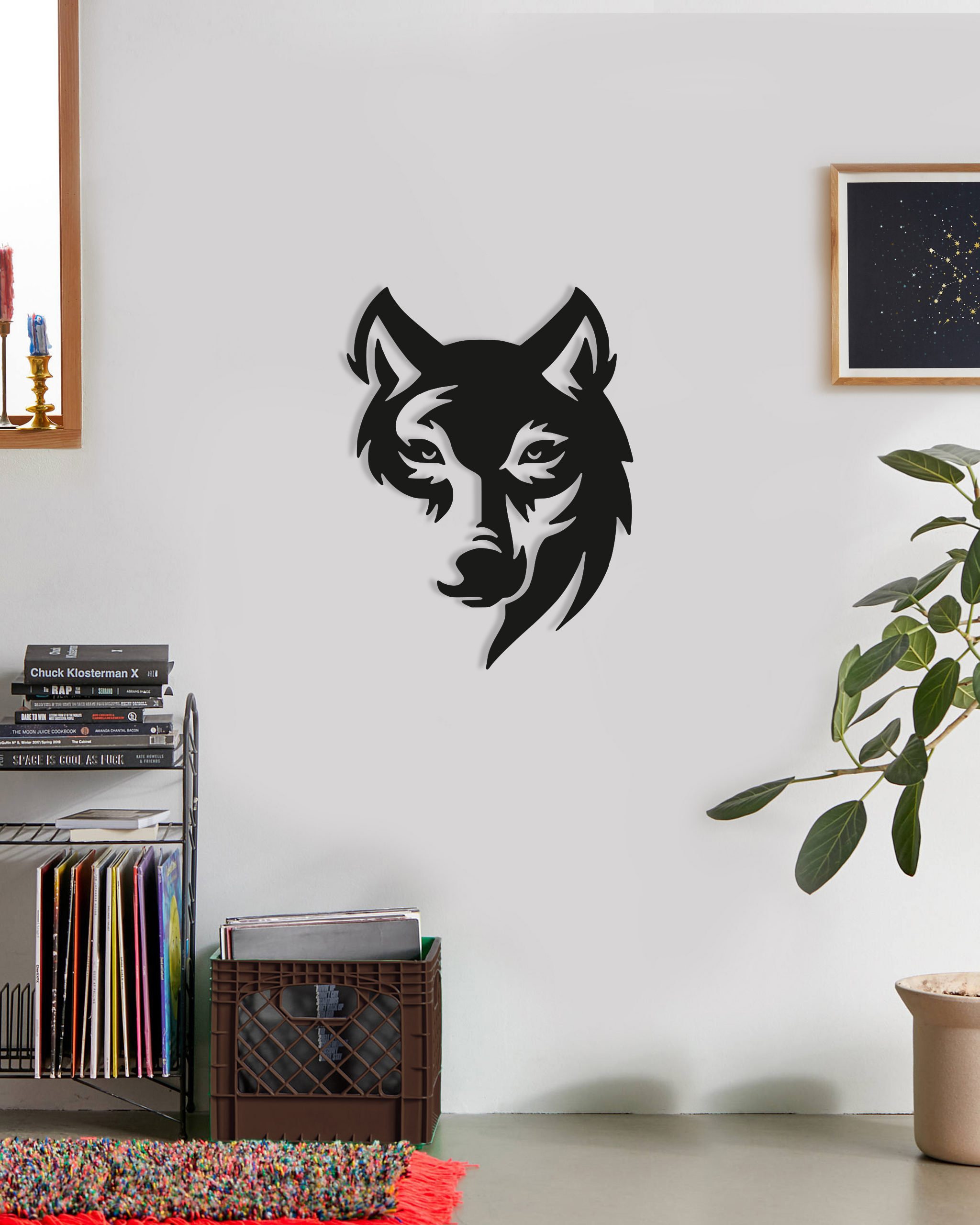Swirly Wolf Wood Wall Art Geometric Dynamic Wolf Wall Decor | Etsy