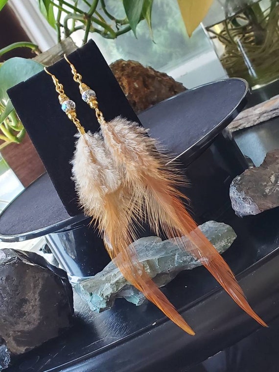 Crystal feather deals earrings