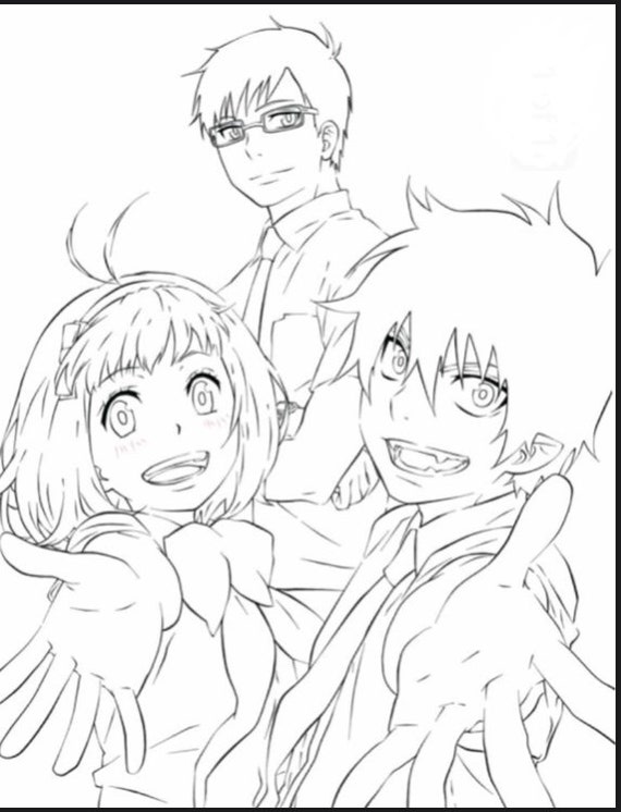 blue exorcist digital download printable coloring sheet etsy canada