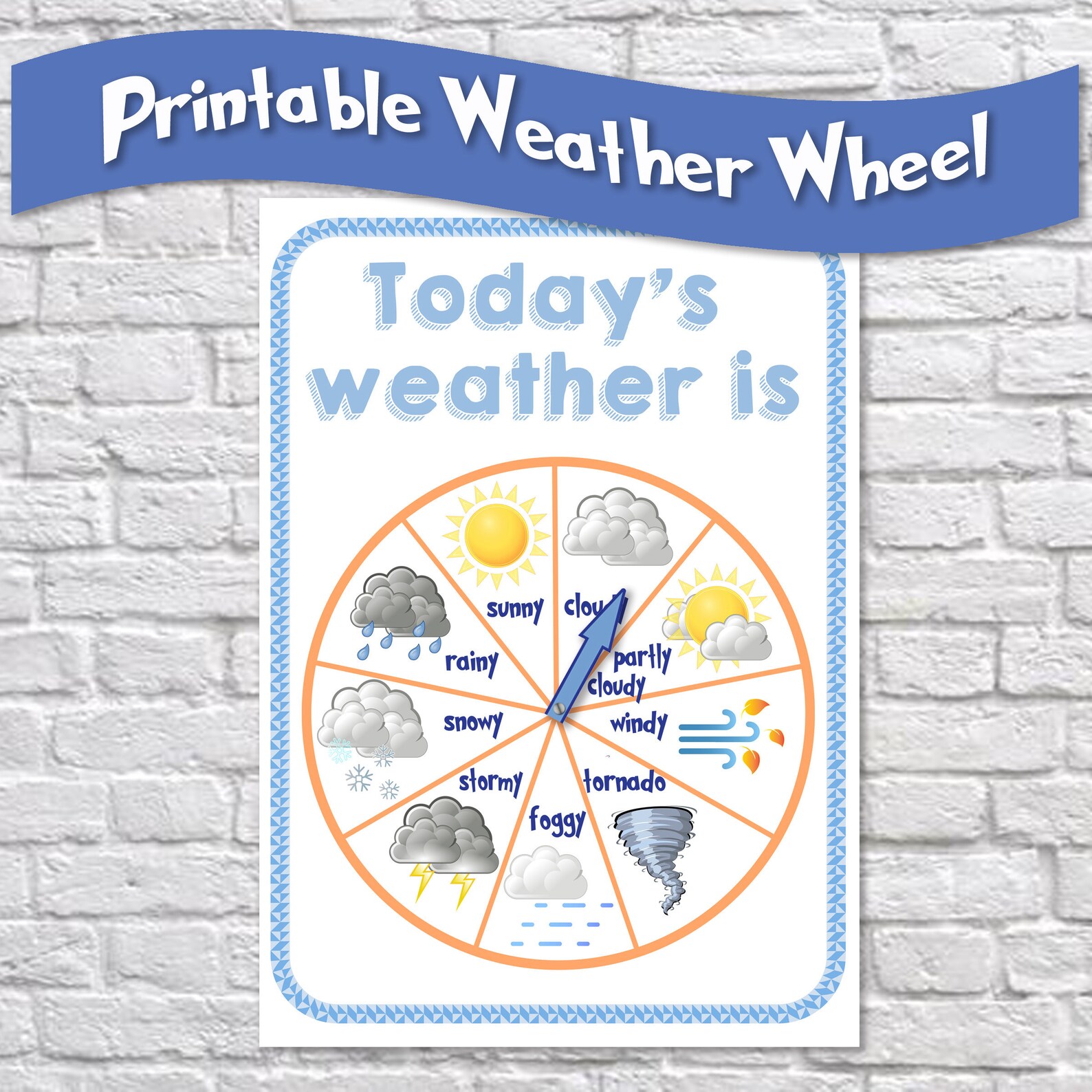 Weather Wheel Printable Weather Station Circle Time Busy Book | Etsy