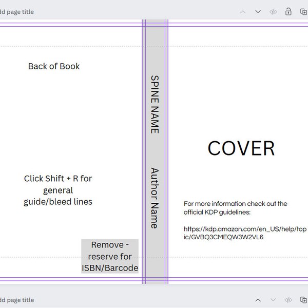 9 X 6 Book Cover Template KDP