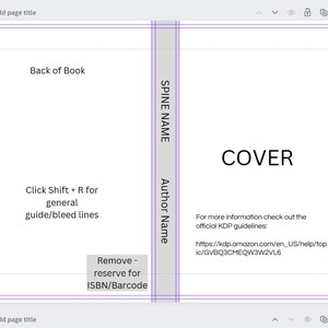 8 X 5 Book Cover Template KDP Etsy