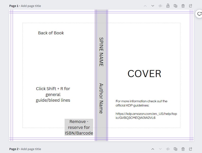 8 X 5 Book Cover Template KDP - Etsy