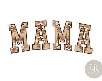 MAMA Aztec Western Brown,Tan, and Ivory Sublimation Design