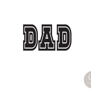 DAD Sporty, Varsity Black Outline Font Sublimation Design
