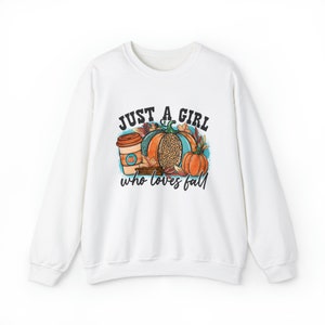 Just a Girl Who Loves Fall Heavy Blend Crewneck Sweatshirt