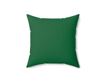 Christmas Green Spun Polyester Square Pillow