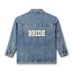 Bride White and Gold Women&#39;s Denim Jacket