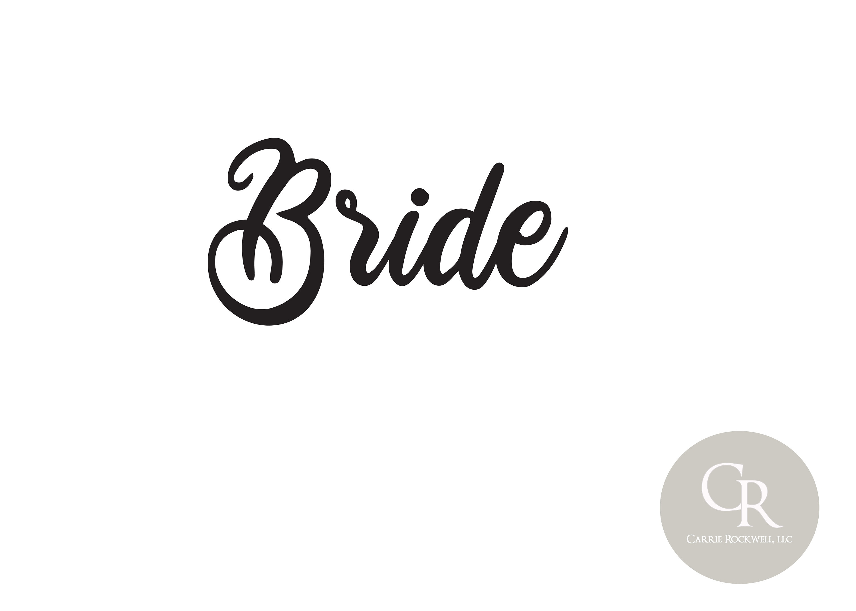 Bride Fancy Letters for Wedding Sublimation Design - Etsy