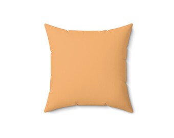 Beige Spun Polyester Square Pillow