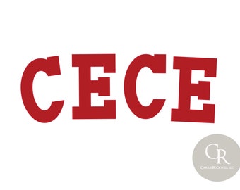 CECE Red Letters Sublimation Design