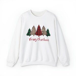 Merry Christmas Buffalo Plaid Green Heavy Blend Crewneck Sweatshirt