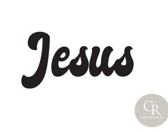 Jesus Retro Style Black Letter Sublimation Design