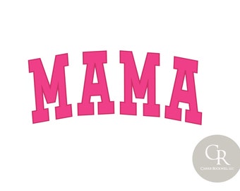 MAMA Sporty Style and Varsity Style Pink Letters Sublimation Design