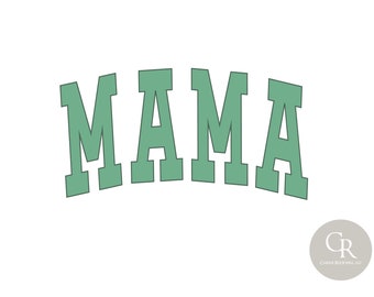 MAMA Sage Green with Green Outline Sublimation Design