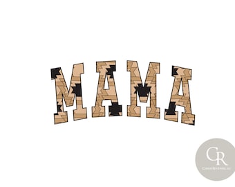 MAMA Western Aztec Tan and Black Sublimation Design