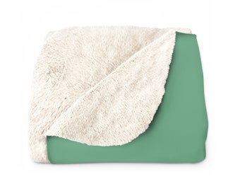 Sage Green Sherpa Fleece Blanket