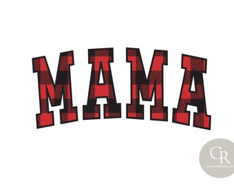 Mama Red Buffalo Plaid Sublimation Design
