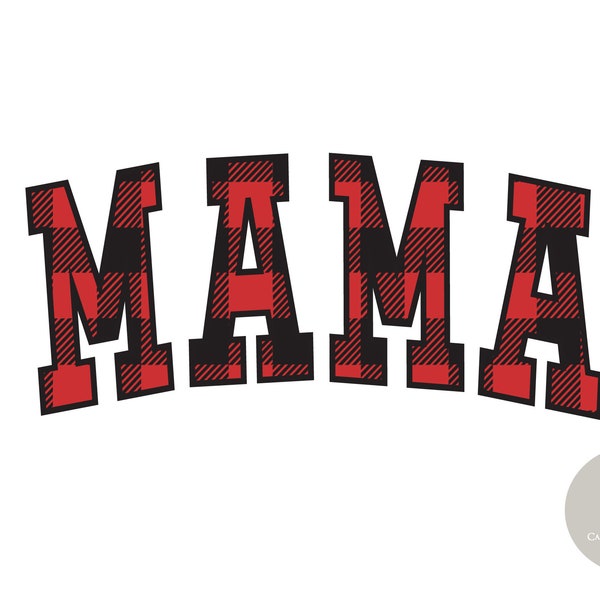 Mama Red Buffalo Plaid Sublimation Design