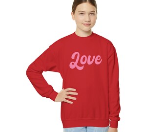 Love Pink/Red Youth Crewneck Sweatshirt