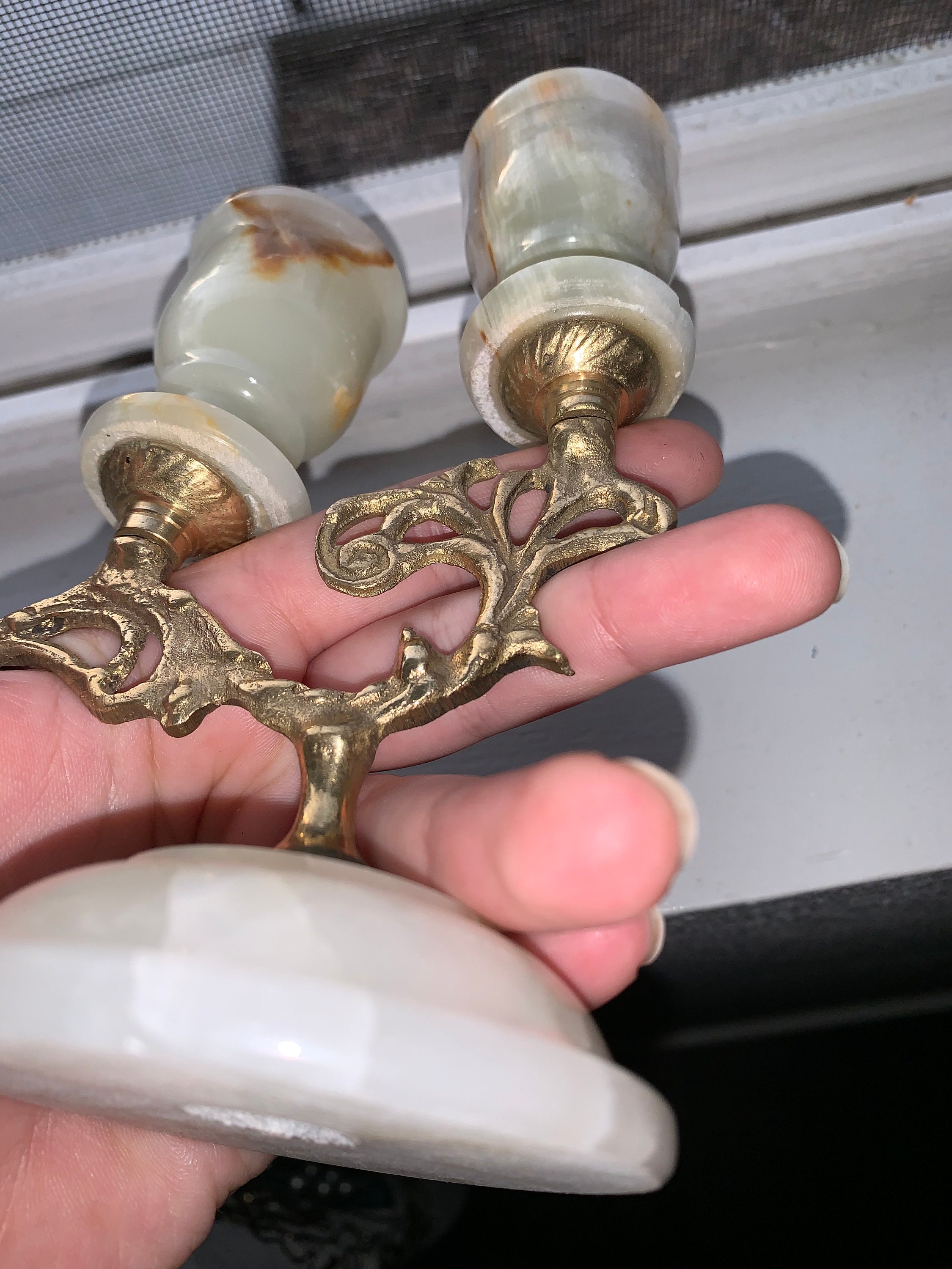 Onyx Natural Gemstone Candle holder Antique Decoration Etsy