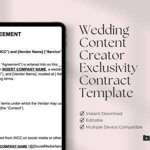 Wedding Content Creator Exclusivity Agreement