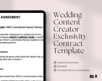 Wedding Content Creator Exclusivity Agreement