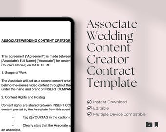 Associate Wedding Content Creator Agreement