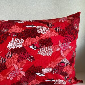 Red Coral Reef Pillowcase | Handmade | 100% Cotton