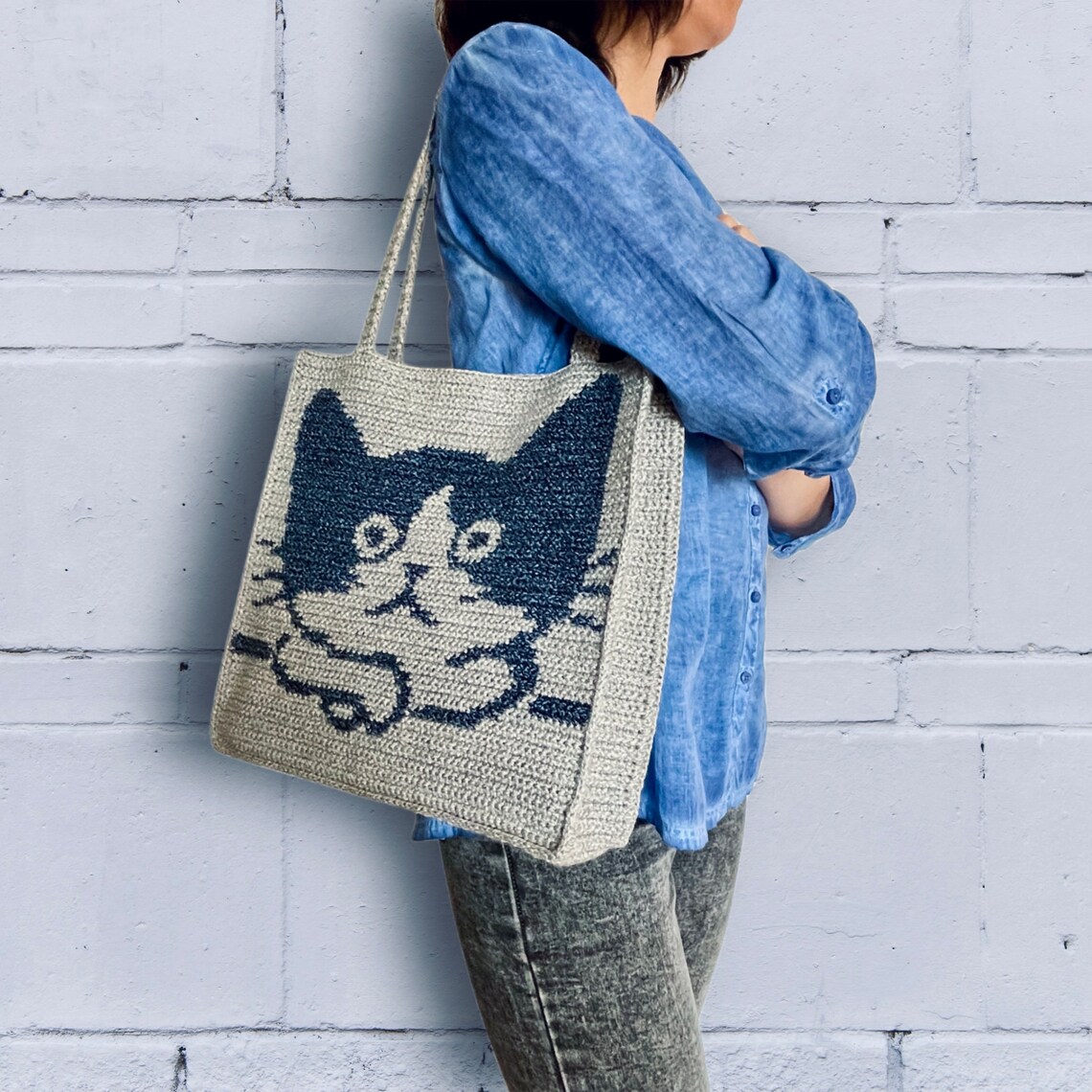 Crochet Bag Pattern Crochet Tote Bag Crochet Cat Bag Etsy