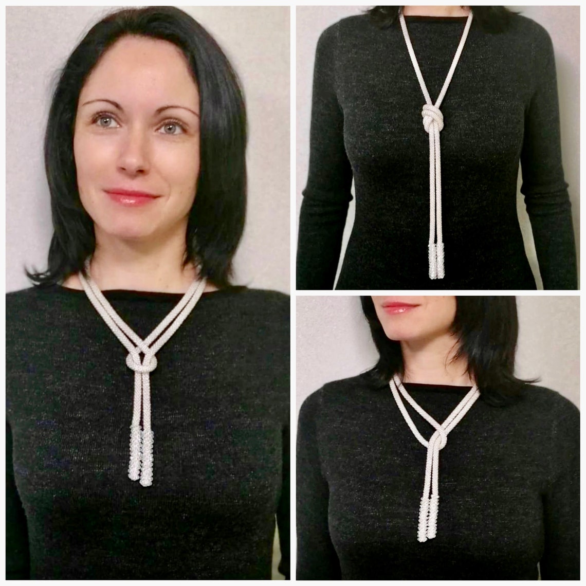 Video Bead Crochet Necklace Pattern Lariat Necklace Tutorial Etsy